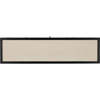 Deanna Raffia Credenza by Currey and Company in ivory, black, satin brass, natural, clear. Made from raffia, okume veneer, stainless steel, sycamore veneer, tempered glass in a modern style.