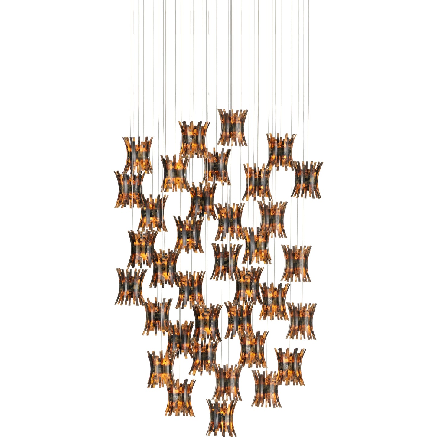 002 SI-1923786 | Additional Silo | Alsop 36-Light Multi-Drop Pendant by Currey and Company in brown, black, silver. Made from composite in a modern style.