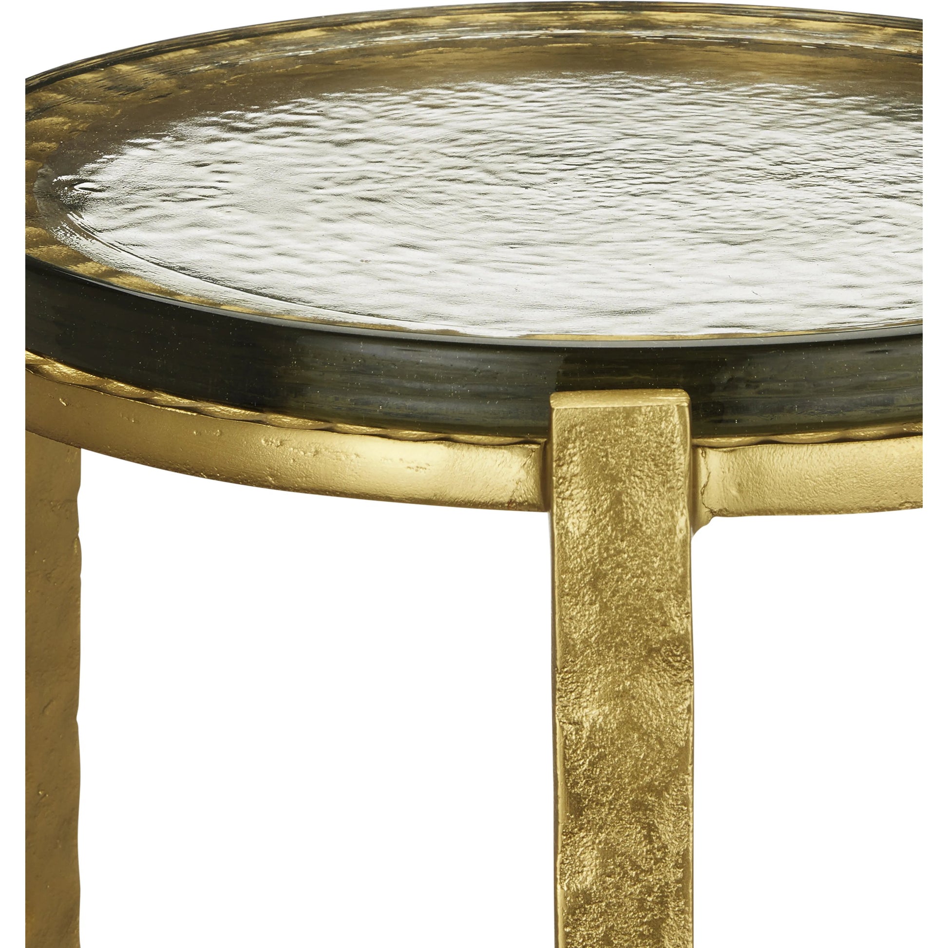 Acea Drinks Table by Currey and Company. Made from cast aluminum, cast glass in a modern style.