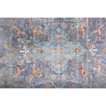 Percy Transitional Rug - 39AFF by Feizy in blue, gray, orange. Made from polyester in a unique style.