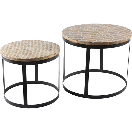 Abrazo - 24829 by Surya in black, brown and powder coatednaturalinlaid. Made from wood, metal in a modern style.