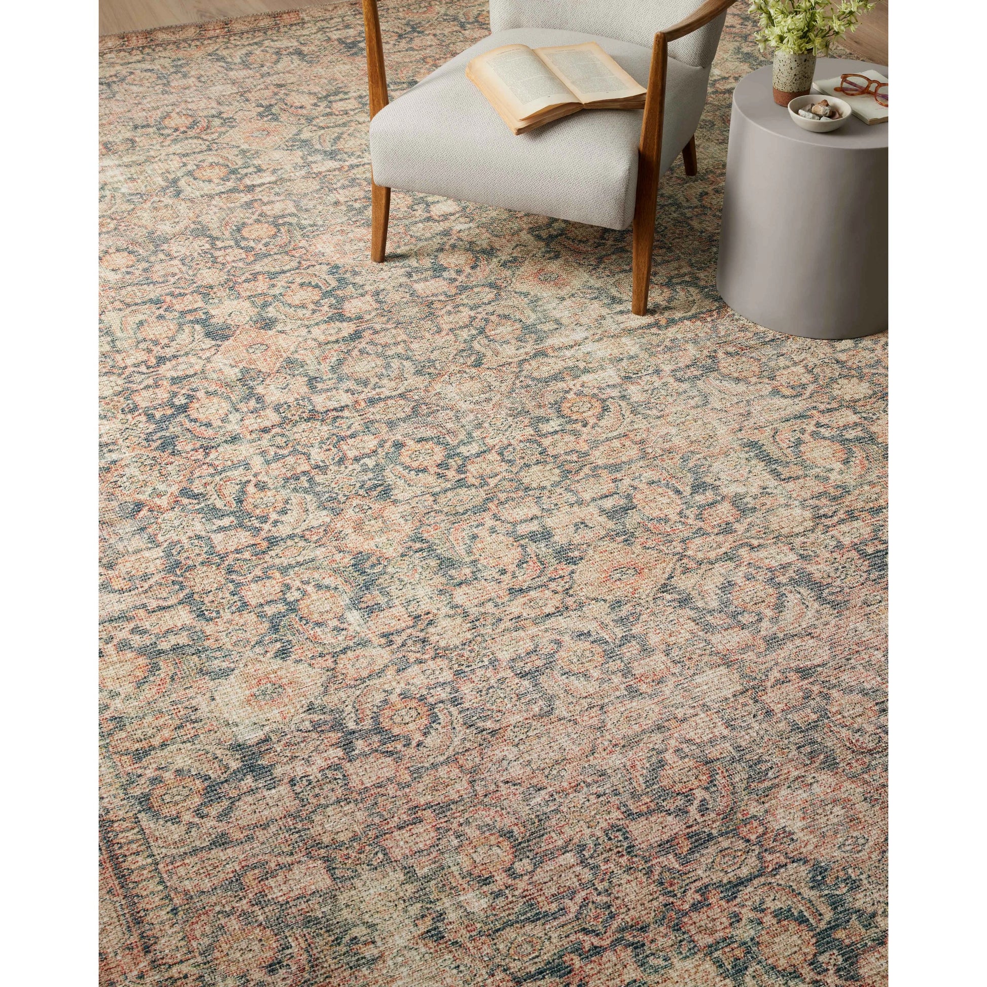Aubrey AUB-01 Rug by Angela Rose x Loloi in navy, multi. Made from 100% polyester in a unique style.