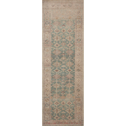 Aubrey AUB-02 Rug by Angela Rose x Loloi in aqua, sand. Made from 100% polyester in a unique style.