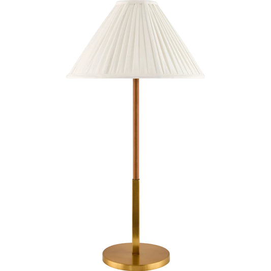Abisko Accent Table Lamp by Surya in gold, metallic brass, white. Made from iron, cotton in a unique style.