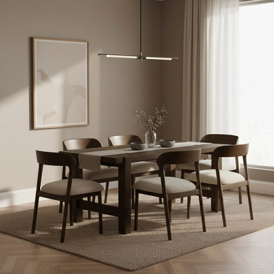 Abstract Dining Table by LH Imports in smokey chestnut. Made from unique in a unique style.