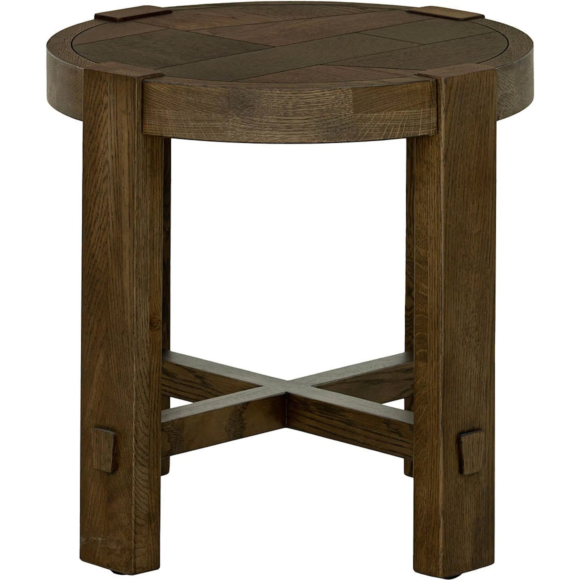 Abstract Side Table by LH Imports in smokey chestnut. Made from unique in a unique style.