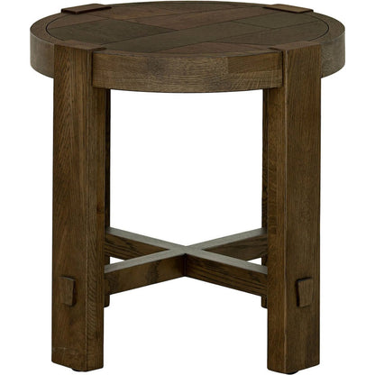 Abstract Side Table by LH Imports in smokey chestnut. Made from unique in a unique style.