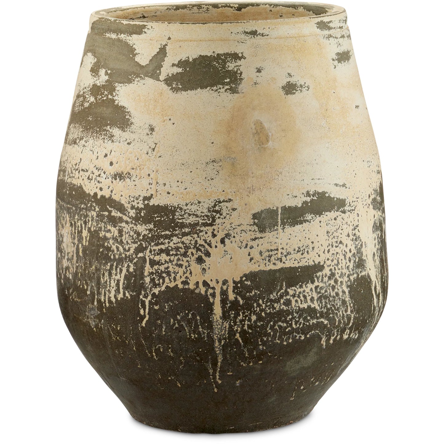 001 SI-1924182 | Primary Silo | Sicilia Antique White Planter by Currey and Company in greenish white. Made from terracotta in a modern style.