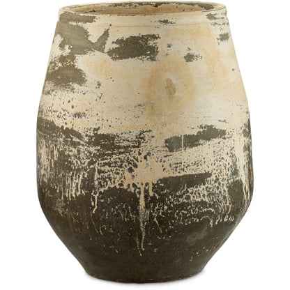 Sicilia Antique White Planter by Currey and Company in greenish white. Made from terracotta in a modern style.