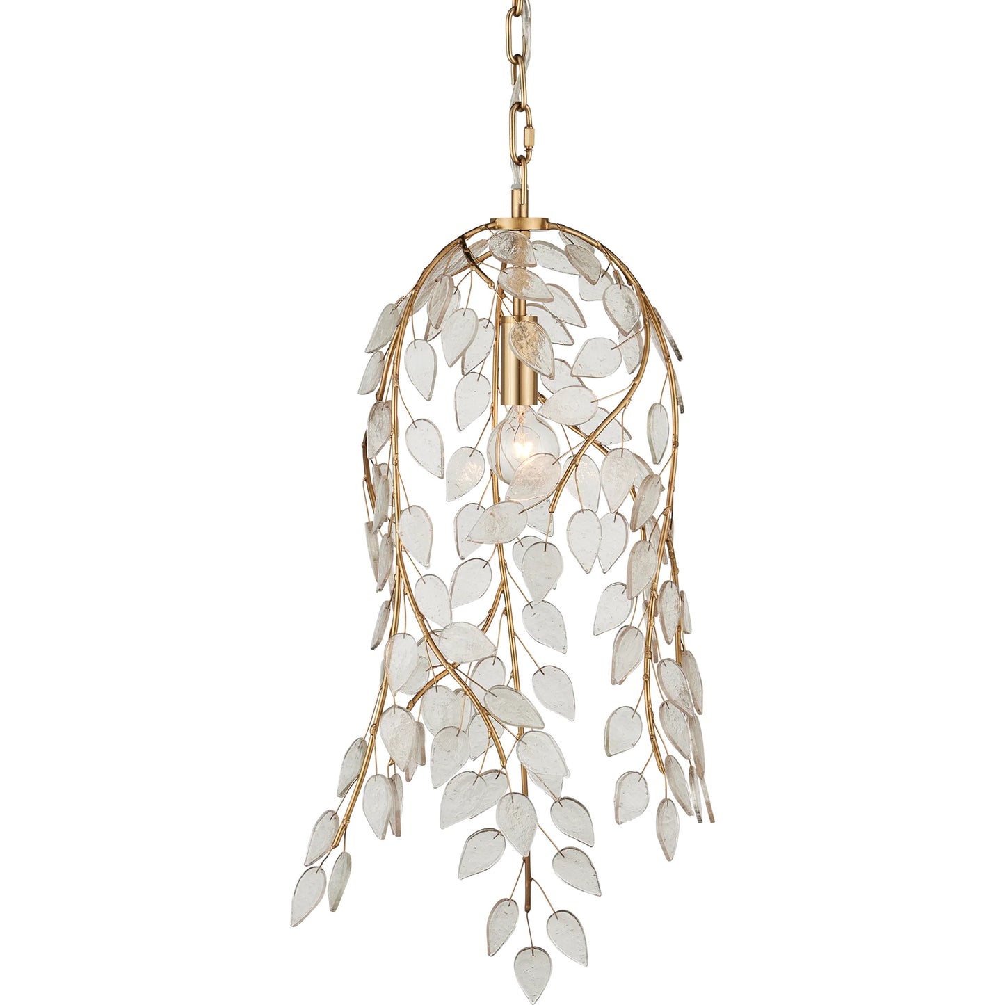 001 SI-2524236 | Primary Silo | Banyan Pendant by Currey and Company in antique brass, clear. Made from brass, metal, glass in a modern style.