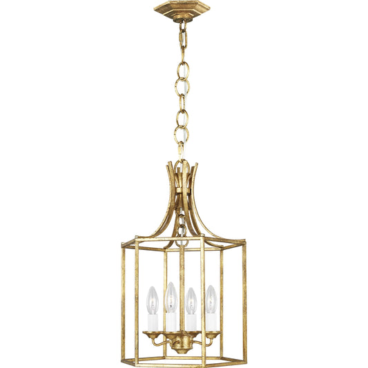 Bantry House Lantern by Visual Comfort & Co. in antique gild. Made from steel in a unique style.
