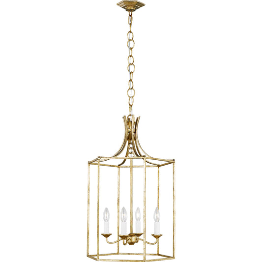 Bantry House Lantern by Visual Comfort & Co. in antique gild. Made from steel in a unique style.