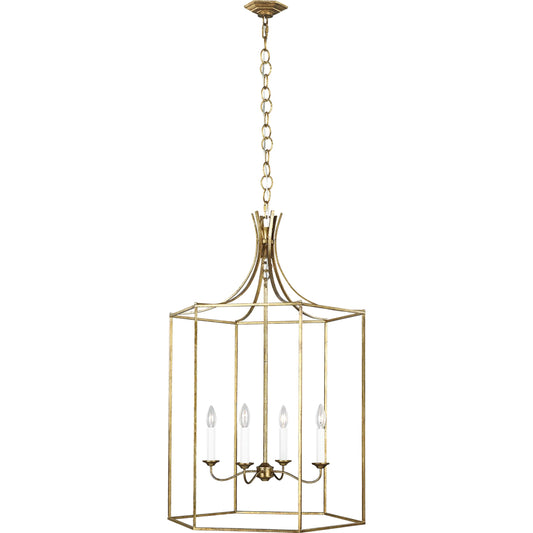 Bantry House Lantern by Visual Comfort & Co. in antique gild. Made from steel in a unique style.