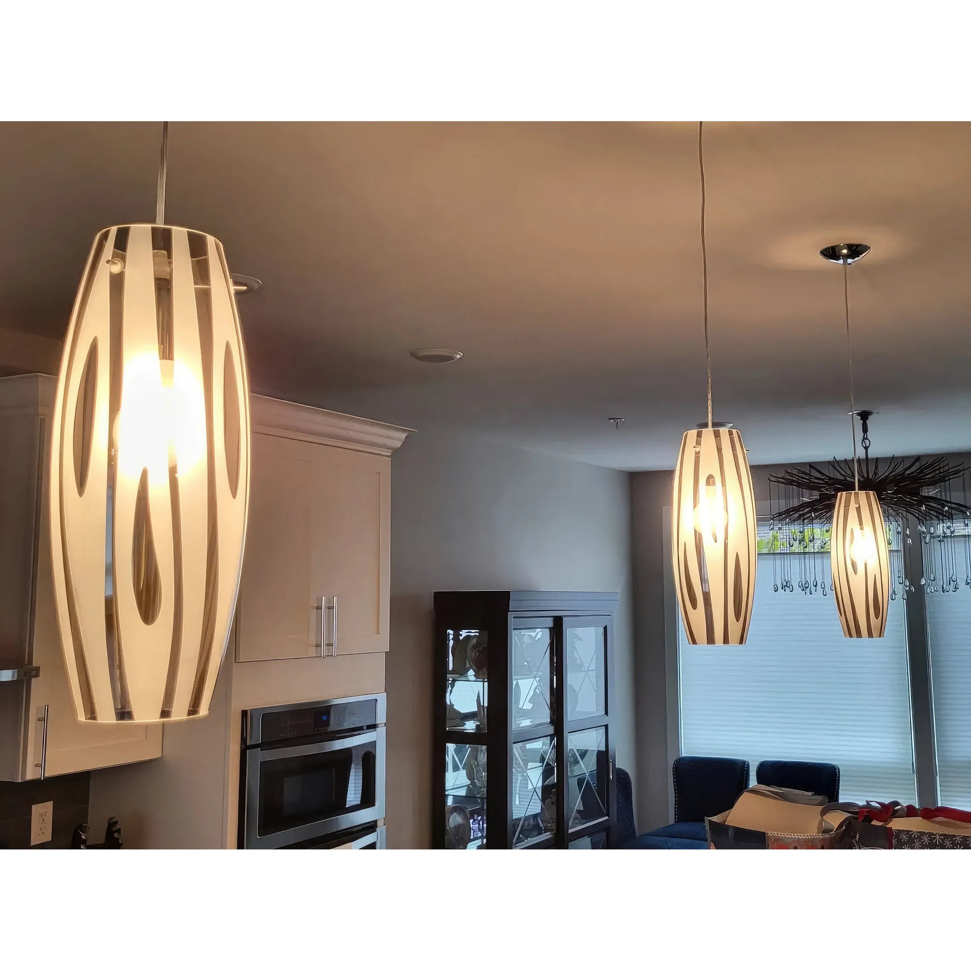 Chroman Empire Mini Pendant by Varaluz in chrome. Made from chrome, two-layer smoky chrome in a modern style.
