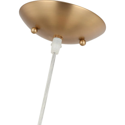 Chroman Empire 1-Light Mini Pendant by Varaluz in gold. Made from steel, glass in a unique style.