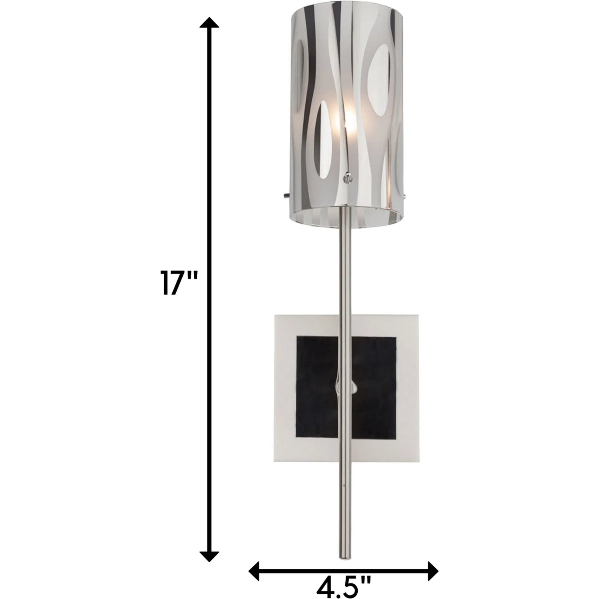 Chroman Empire Sconce by Varaluz in chrome. Made from chrome, two-layer smoky chrome in a modern style.