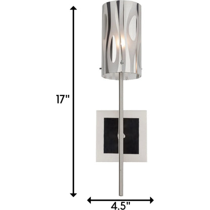 Chroman Empire Sconce by Varaluz in chrome. Made from chrome, two-layer smoky chrome in a modern style.