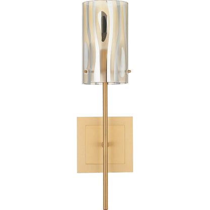 Chroman Empire 1 Light Wall Sconce by Varaluz in gold. Made from steel, glass in a unique style.