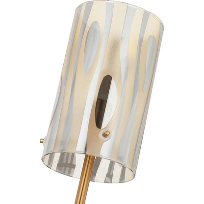 Chroman Empire 1 Light Wall Sconce by Varaluz in gold. Made from steel, glass in a unique style.
