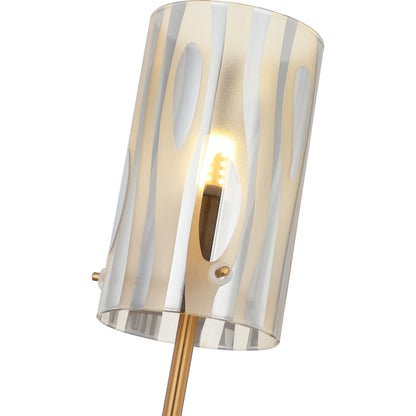Chroman Empire 1 Light Wall Sconce by Varaluz in gold. Made from steel, glass in a unique style.