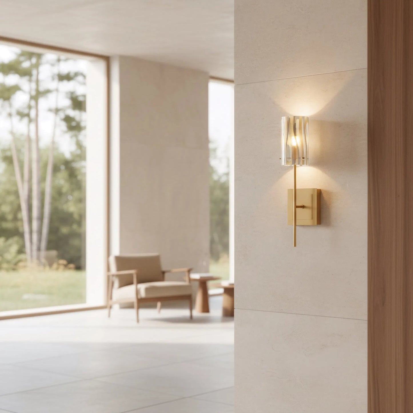 009 SI-2536951 | Lifestyle | Chroman Empire 1 Light Wall Sconce by Varaluz in gold. Made from steel, glass in a unique style.