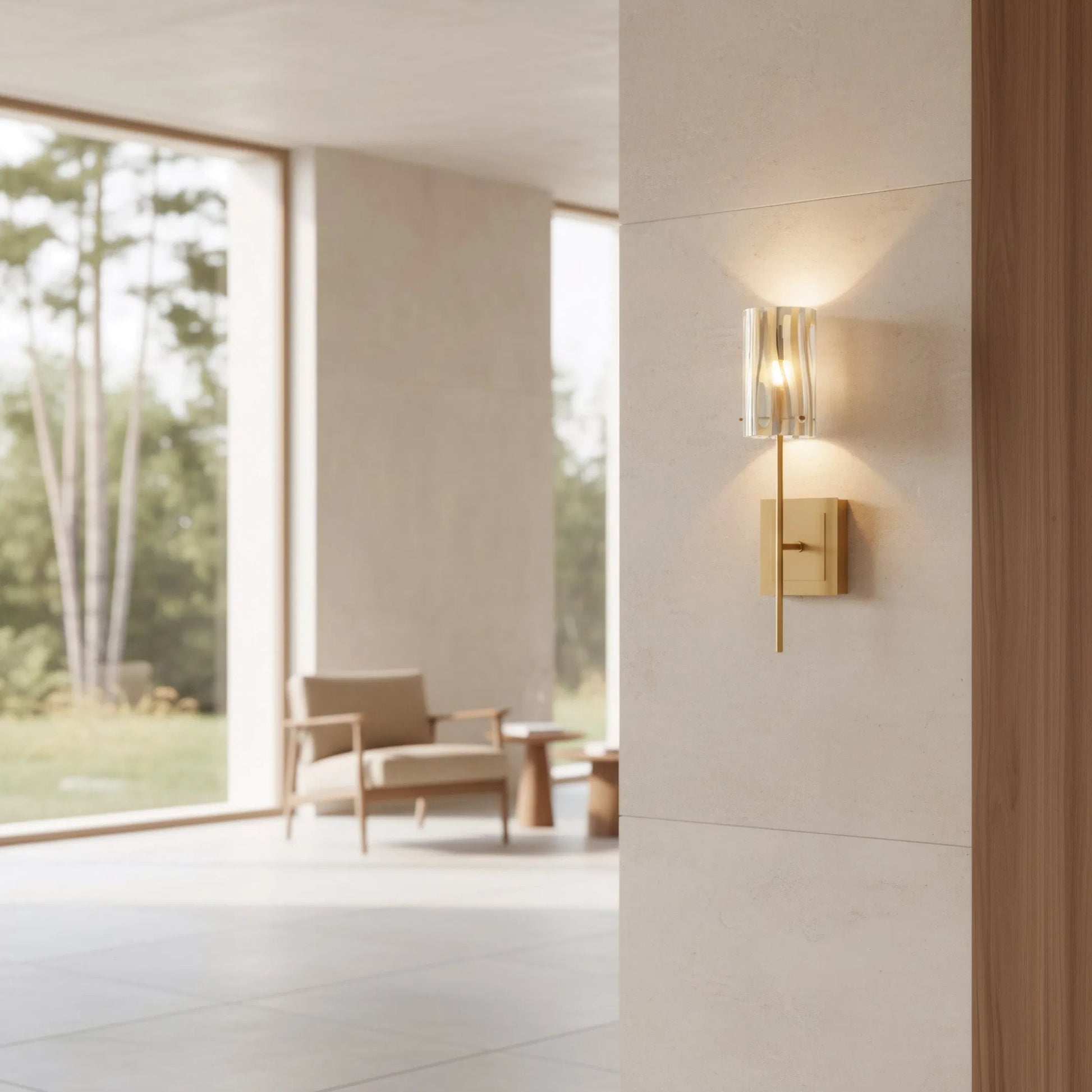Chroman Empire 1 Light Wall Sconce by Varaluz in gold. Made from steel, glass in a unique style.