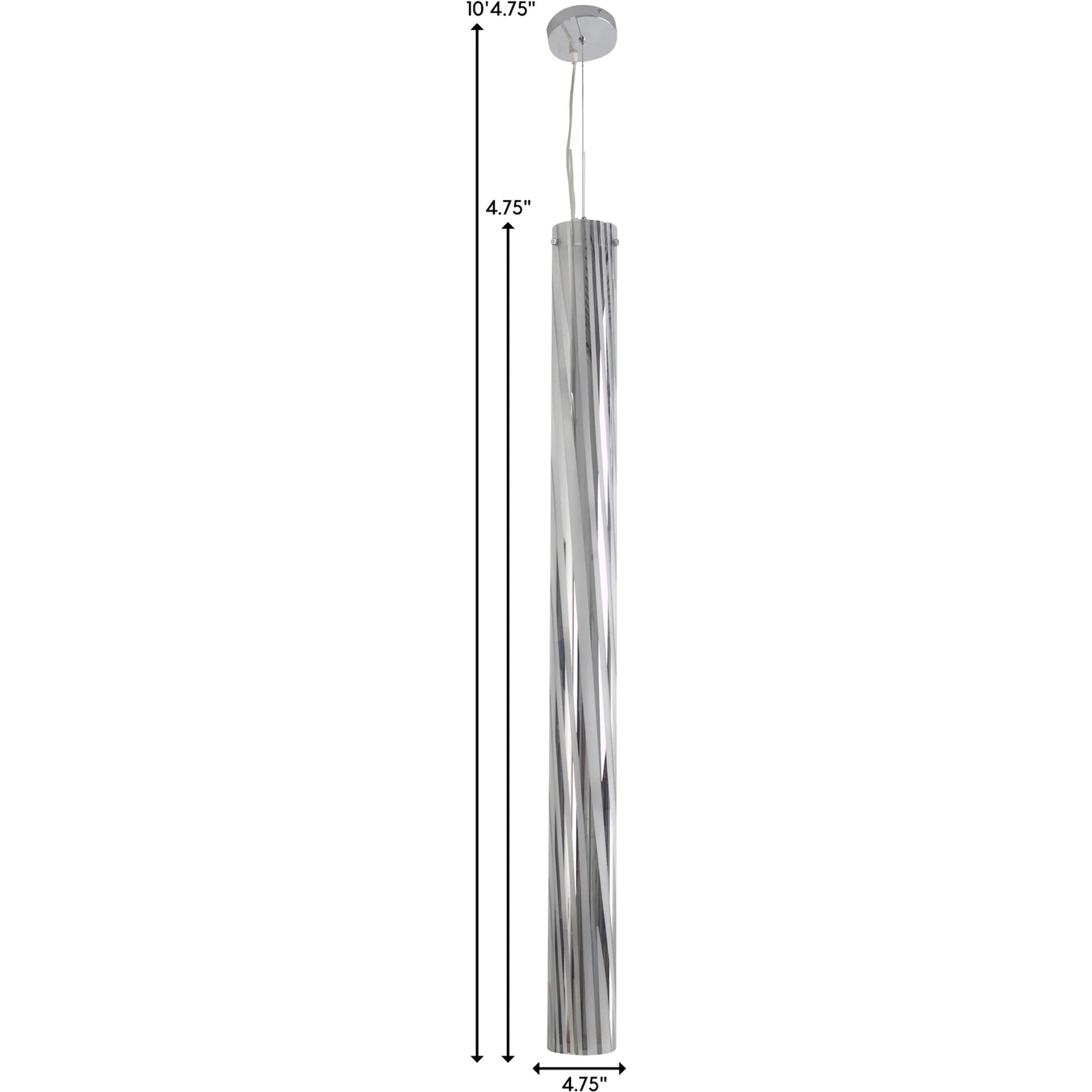 Chroman Empire Tall Cylinder Pendant by Varaluz in chrome. Made from chrome, two-layer smoky chrome in a modern style.