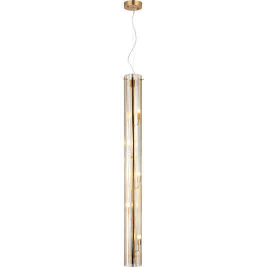000 SI-2536956 | Primary Silo | Chroman Empire 5 Light Tall Cylinder Pendant by Varaluz in gold. Made from steel, glass in a unique style.