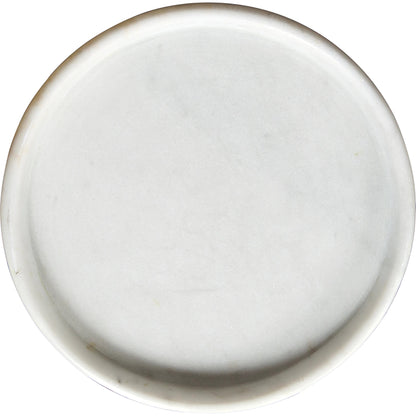 Round Tray by Noir in white stone. Made from unique in a modern style.