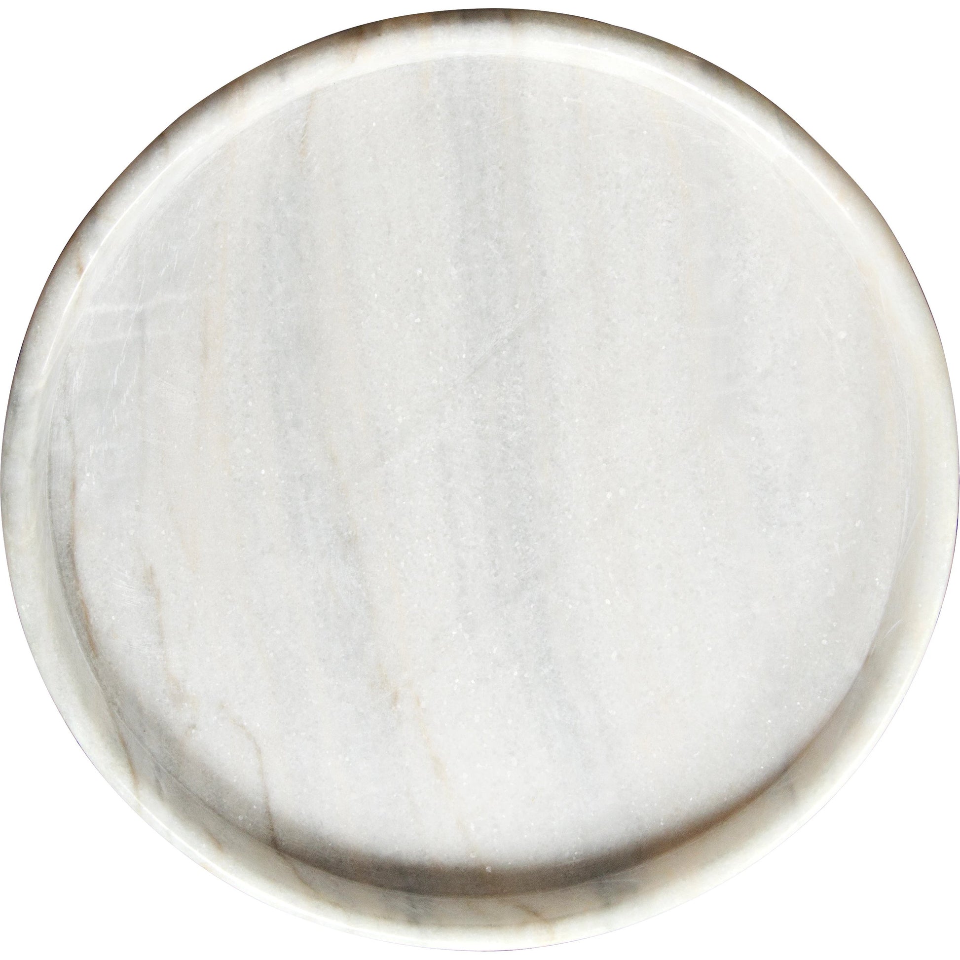 Round Tray by Noir in white stone. Made from unique in a modern style.