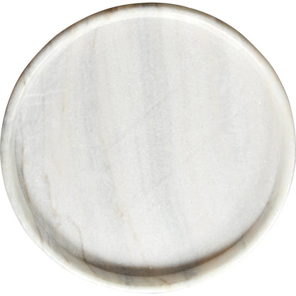 Round Tray by Noir in white stone. Made from unique in a modern style.