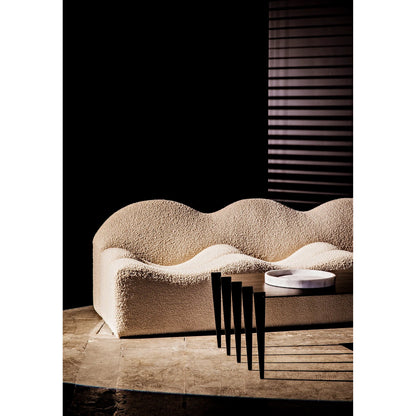 Round Tray by Noir in white stone. Made from unique in a modern style.