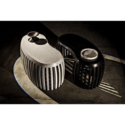 Round Tray by Noir in white stone. Made from unique in a modern style.