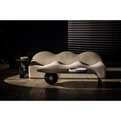 Round Tray by Noir in white stone. Made from unique in a modern style.