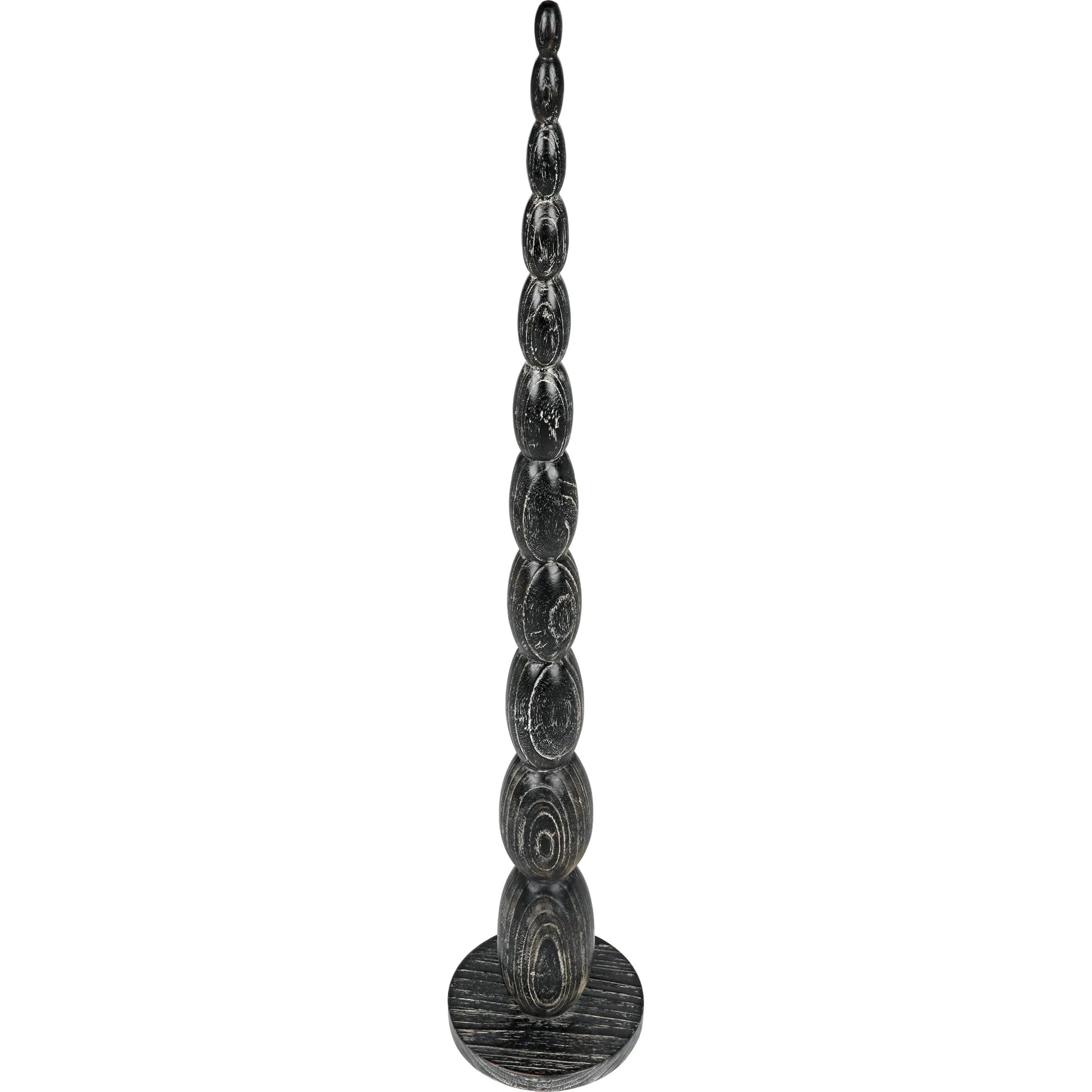 Freia Sculpture by Noir in cinder black. Made from mindi in a traditional style.