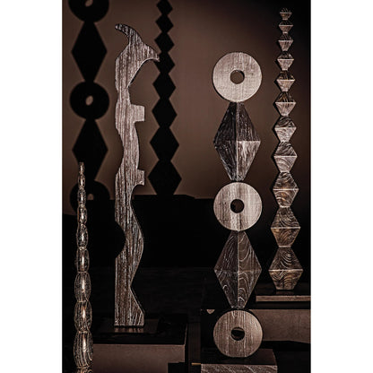 Freia Sculpture by Noir in cinder black. Made from mindi in a traditional style.