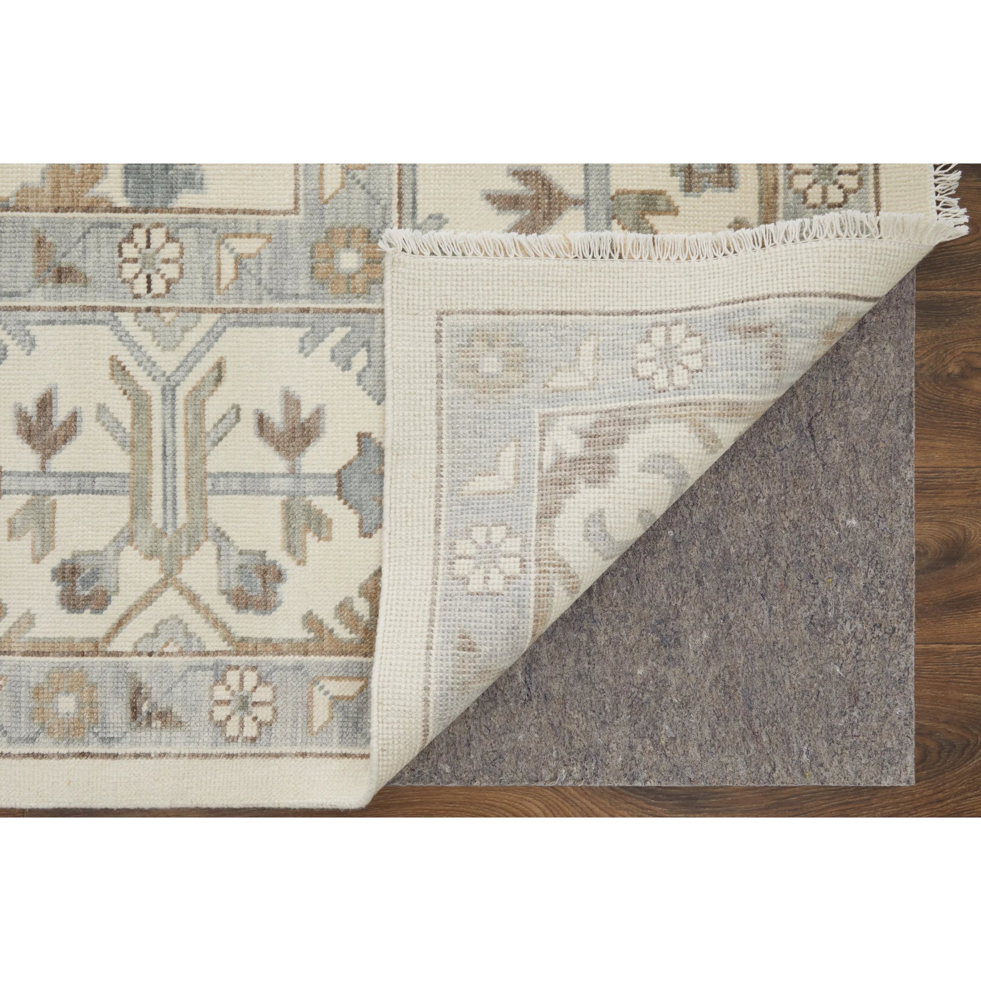 Karina Transitional & Botanical Rug - 90969G5F by Feizy in ivory, gray, brown. Made from wool in a unique style.