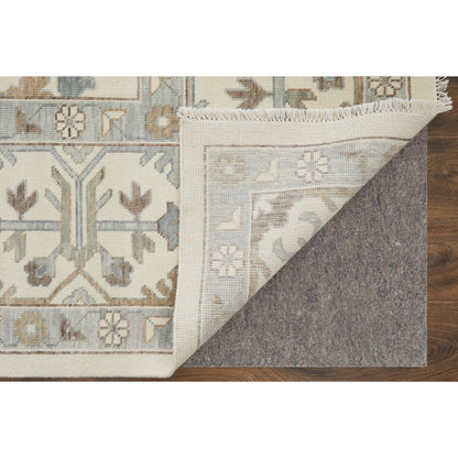 Karina Transitional & Botanical Rug - 90969G5F by Feizy in ivory, gray, brown. Made from wool in a unique style.