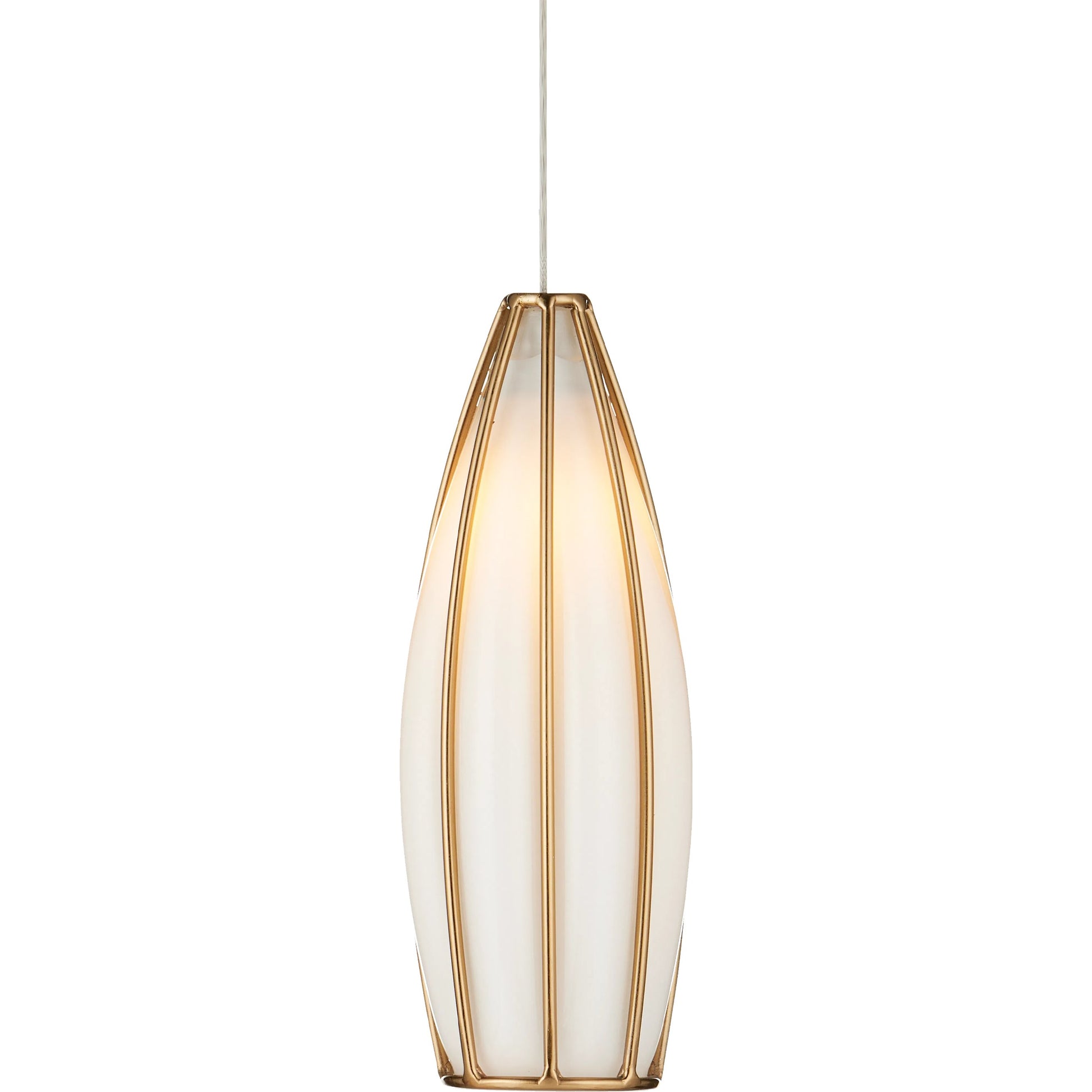Parish 7-Light Rectangular Multi-Drop Pendant by Currey and Company in white, antique brass, silver. Made from glass, metal in a modern style.