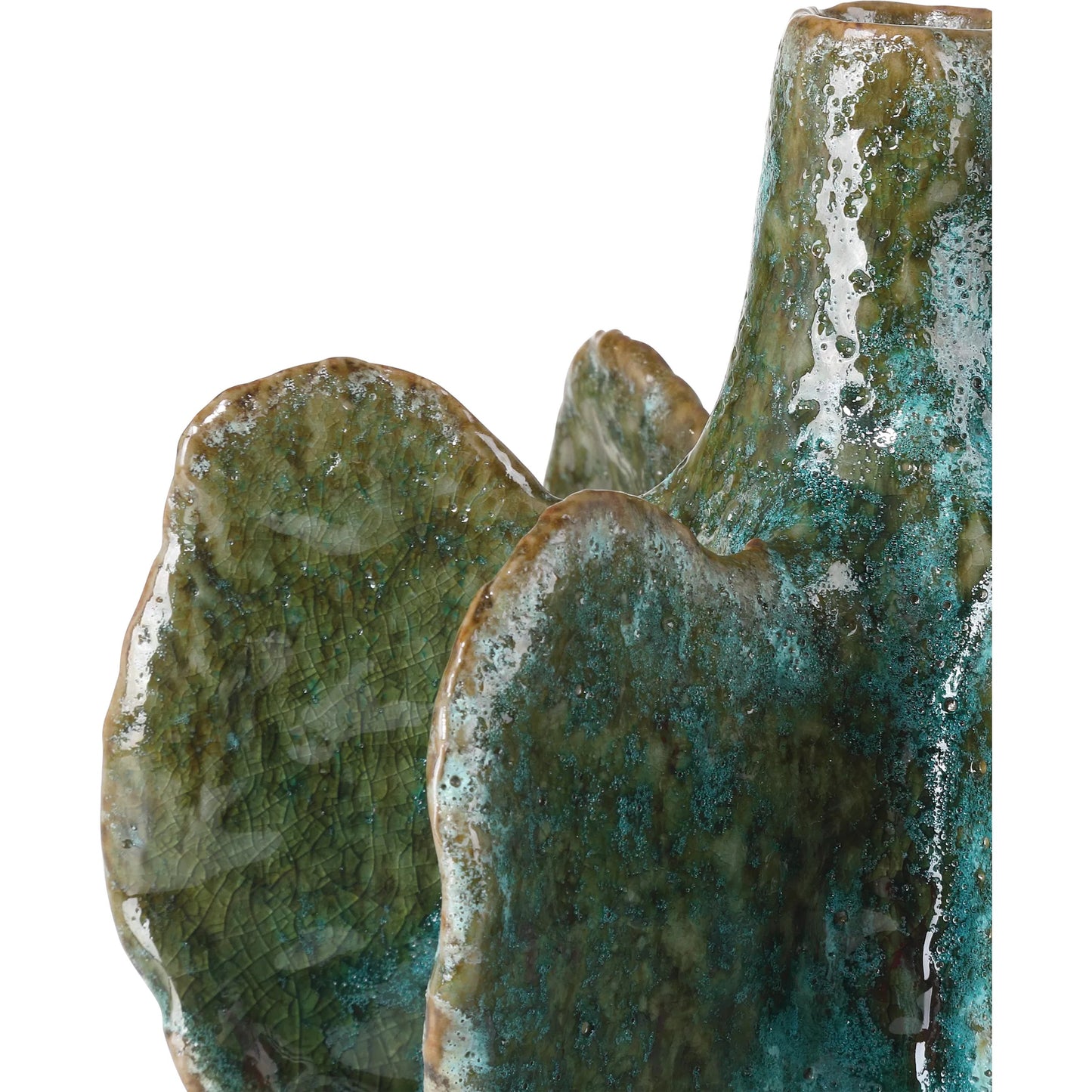 005 SI-2387175 | Closeup | Urbano Vase Set by Currey and Company in turquoise, brown. Made from porcelain in a eclectic & global style.