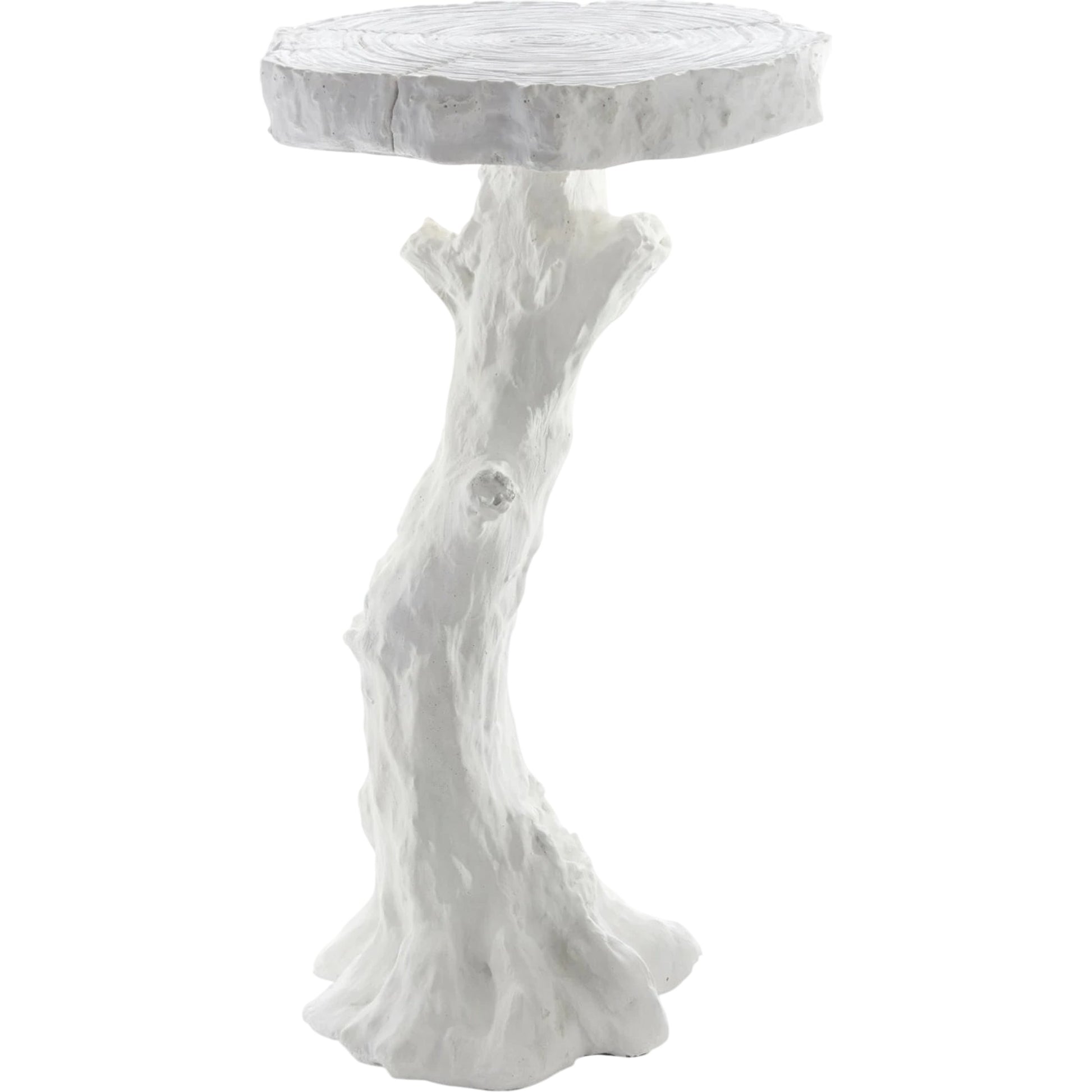 Faux Bois Table by Global Views in white. Made from plaster in a modern style.