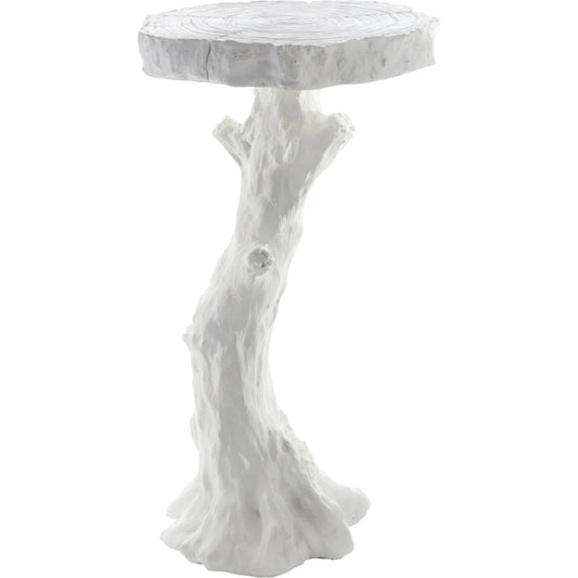 Faux Bois Table by Global Views in white. Made from plaster in a modern style.