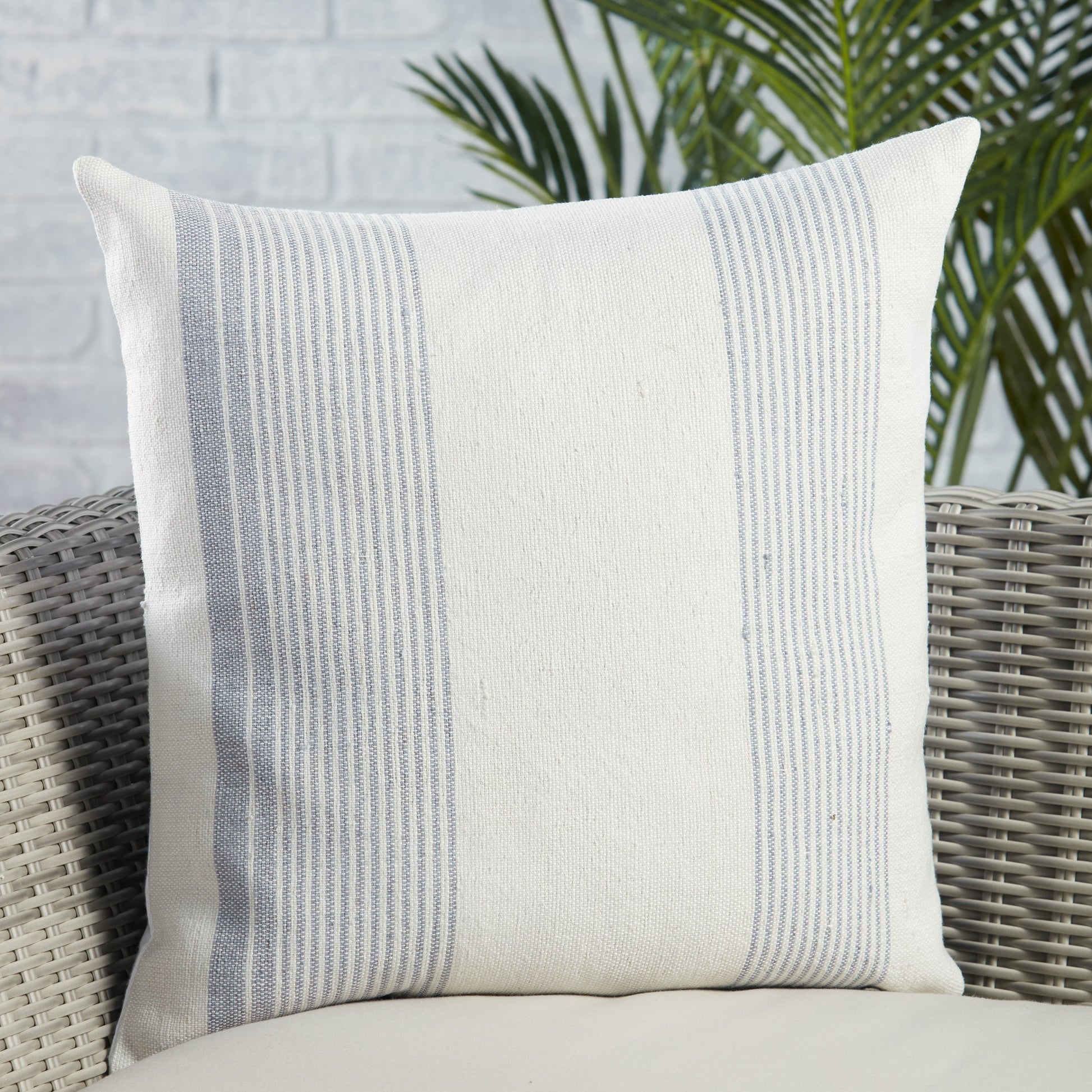 Acapulco ACA01 Indoor/Outdoor Pillow by Jaipur Living in blue, ivory. Made from 100% pet yarn in a modern style.