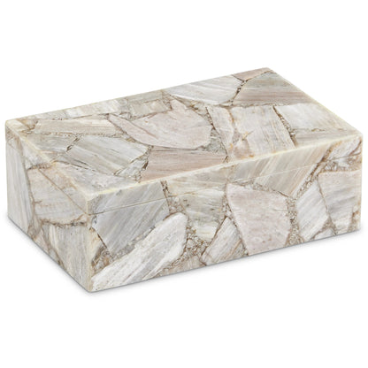 Jossa Aventurine Box by Currey and Company in natural. Made from banded aventurine in a modern style.