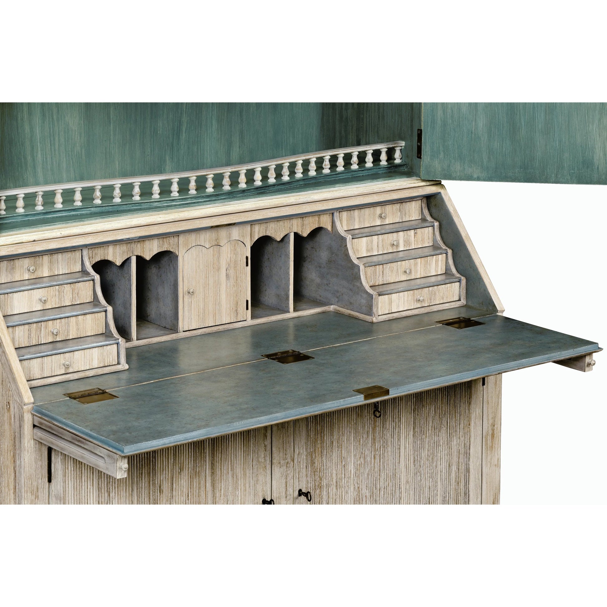 William Yeoward Alnwick Bureau by Jonathan Charles in white and washed acacia. Made from acacia in a cottage & farmhouse style.