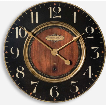 Alexandre Martinot Clock by Uttermost. Made from mdf, brass in a traditional style.