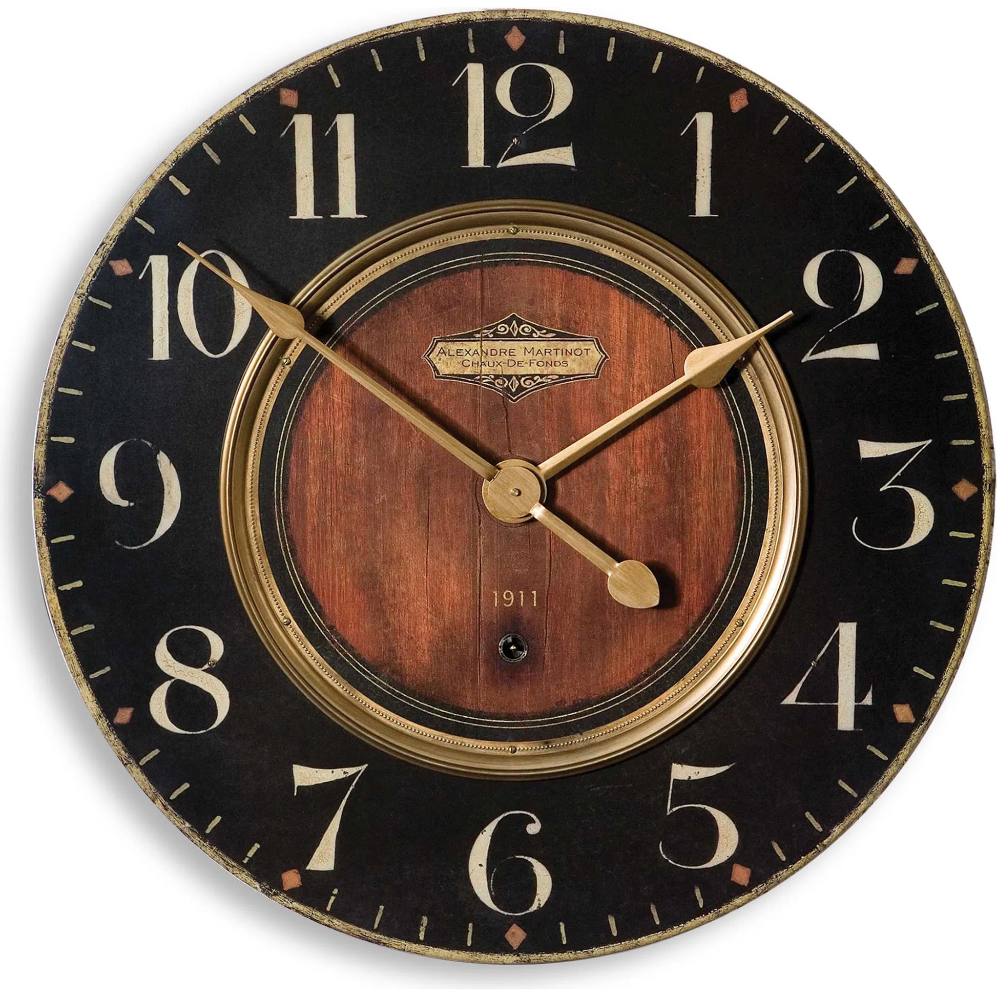 Alexandre Martinot Clock by Uttermost. Made from mdf, brass in a traditional style.