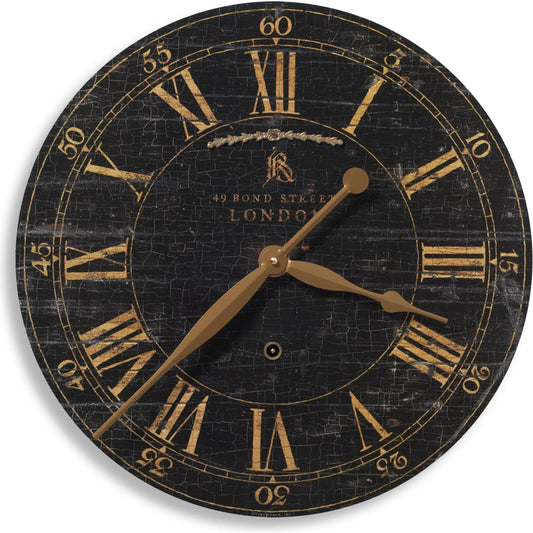 Bond Street Wall Clock by Uttermost in black. Made from unique in a traditional style.