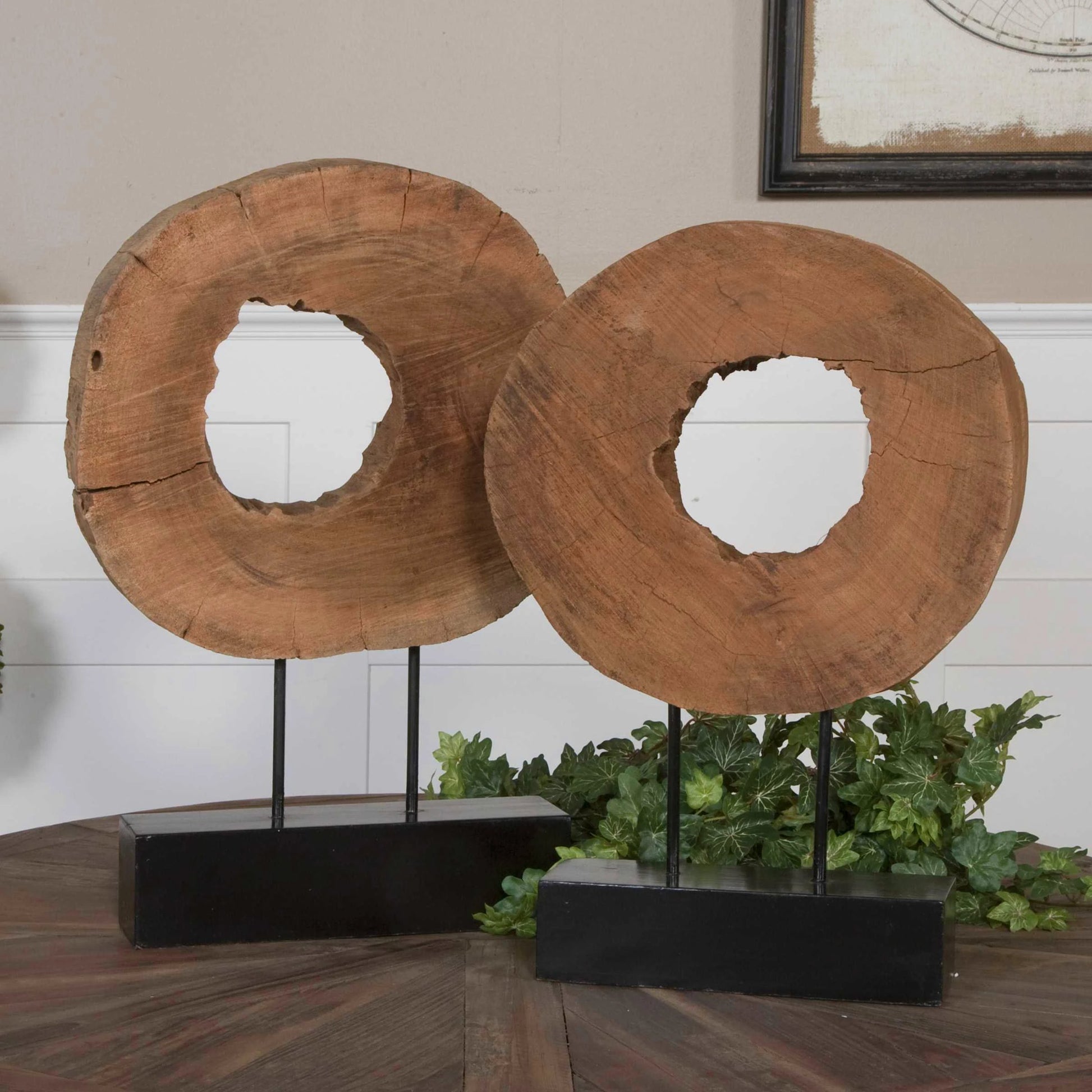 Ashlea Wooden Sculptures (Set of 2) by Uttermost. Made from mango wood, iron in a cottage & farmhouse style.