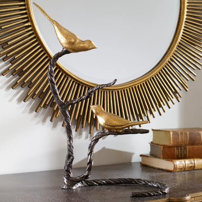 Birds on a Limb Sculpture by Uttermost. Made from metal in a cottage & farmhouse style.